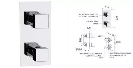 Смеситель для душа «Remer» SQ 3 S923 хром