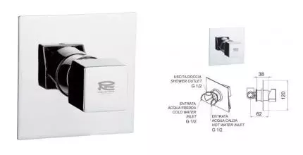 Смеситель для душа «Remer» SQ 3 S303 хром