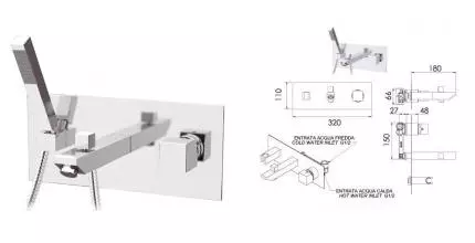 Смеситель для ванны «Remer» SQ 3 S043 хром