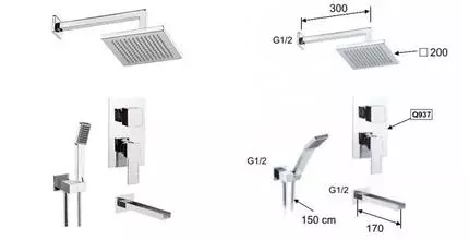 Душевая система «Remer» Qubica Cascata QC937S03 хром