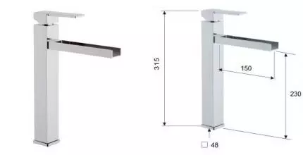 Смеситель для раковины «Remer» Qubica Cascata QC11L хром