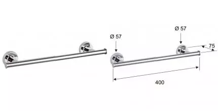 Полотенцедержатель «Remer» Arte AR40CR на стену хром