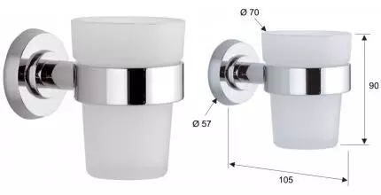 Стакан для зубных щёток «Remer» Arte AR15CR на стену хром