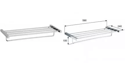 Полотенцедержатель с полкой «Remer» SQ SQ70CR на стену хром Полотенцедержатель с полкой «Remer» SQ SQ70CR на стену хром