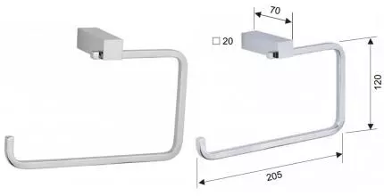 Полотенцедержатель «Remer» SQ SQ44CR на стену хром
