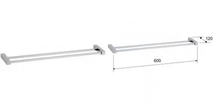 Полотенцедержатель двойной «Remer» SQ SQ33CR на стену хром Полотенцедержатель двойной «Remer» SQ SQ33CR на стену хром