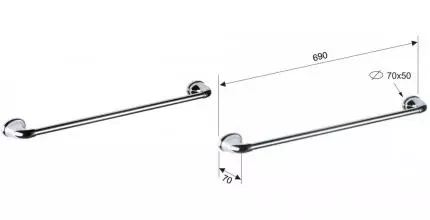 Полотенцедержатель «Remer» 900 NV33CR на стену хром