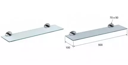 Полка в ванну «Remer» 900 NV20CR на стену хром