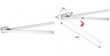 Полотенцедержатель двойной поворотный «Remer» Flat FT36CR на стену хром