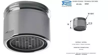 Аэратор «Remer» RR 83N41 M18 хром Аэратор «Remer» RR 83N41 M18 хром
