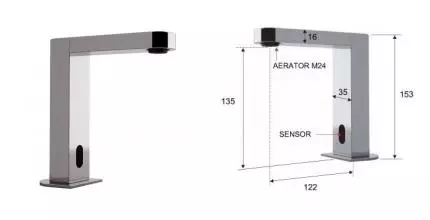Смеситель для раковины «Remer» Tempor & Sensor SE17 сенсорный хром