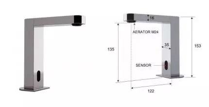 Смеситель для раковины «Remer» Tempor & Sensor SE17 сенсорный хром Смеситель для раковины «Remer» Tempor & Sensor SE17 сенсорный хром