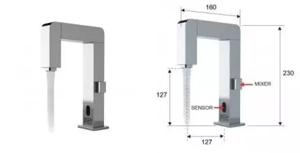 Смеситель для раковины «Remer» Tempor & Sensor SE18 сенсорный хром