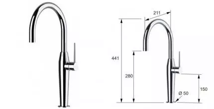 Смеситель для кухонной мойки «Remer» Elegant Kitchen NK72 хром