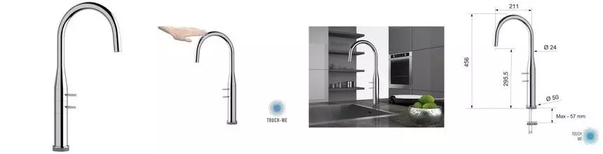 Смеситель для кухонной мойки «Remer» Elegant Kitchen BKT74 хром