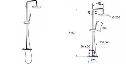 Душевая система «Remer» Minimal N37R хром