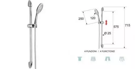 Душевой гарнитур «Remer» 311F315P3 хром Душевой гарнитур «Remer» 311F315P3 хром