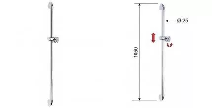 Штанга для душа «Remer» 319F хром