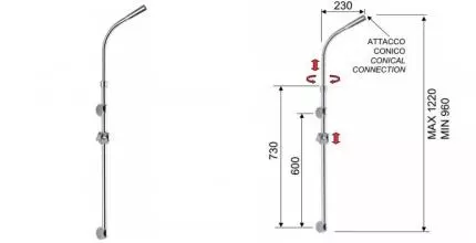 Штанга для душа «Remer» 318C хром