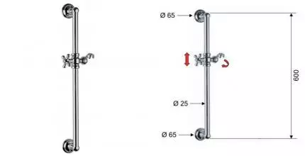 Штанга для душа «Remer» 317L хром