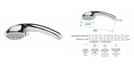 Ручная лейка «Remer» 3112Px хром