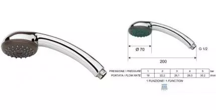 Ручная лейка «Remer» 311DABI хром Ручная лейка «Remer» 311DABI хром