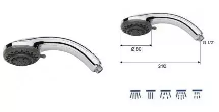 Ручная лейка «Remer» 321 хром