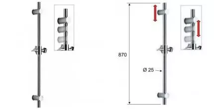 Штанга для душа «Remer» 319G хром