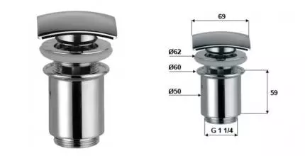 Донный клапан для раковины «Remer» 905SCC114 хром