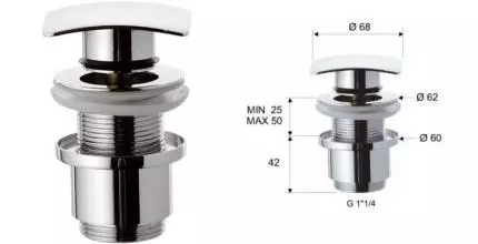 Донный клапан для раковины «Remer» 904SCC2114 хром