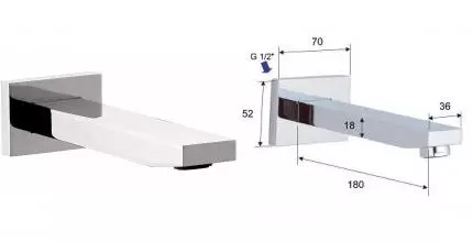 Излив к смесителю «Remer» 91Q 18 хром
