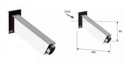 Излив к смесителю «Remer» 91Q2 16,5 хром Излив к смесителю «Remer» 91Q2 16,5 хром