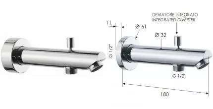 Излив к смесителю «Remer» 91MD 18 хром