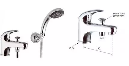 Смеситель на борт ванны «Remer» Giga G03 хром