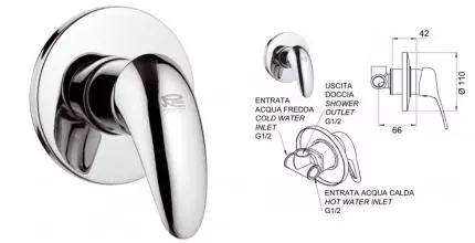 Смеситель для душа «Remer» Ten T30 хром