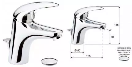 Смеситель для раковины «Remer» Ten T10 с донным клапаном хром