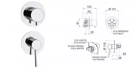 Смеситель для душа «Remer» Minimal N95C хром Смеситель для душа «Remer» Minimal N95C хром