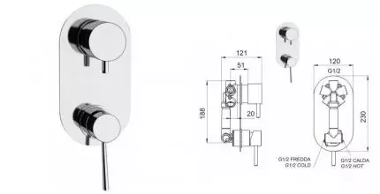 Смеситель для душа «Remer» Minimal N95 хром Смеситель для душа «Remer» Minimal N95 хром