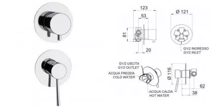 Смеситель для душа «Remer» Minimal N94C хром Смеситель для душа «Remer» Minimal N94C хром