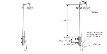 Душевая система «Remer» Minimal Thermo NT36 с термостатом хром