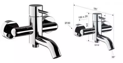 Смеситель для ванны «Remer» X-Style X05 хром Смеситель для ванны «Remer» X-Style X05 хром