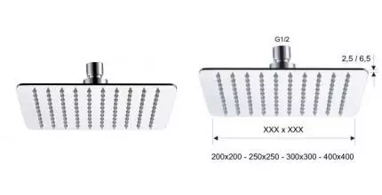 Верхний душ «Remer» 357UFD40X хром