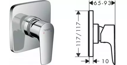 HG 71 764 000 Talis E Cмеситель для душа (внешняя монтажная часть) · Hansgrohe, 71764000