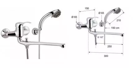 Смеситель для ванны «Remer» Musa M49 хром