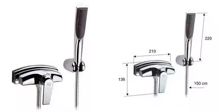 Смеситель для душа «Remer» Atmos A38 хром Смеситель для душа «Remer» Atmos A38 хром