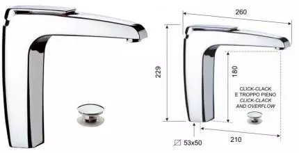 Смеситель для раковины «Remer» Atmos A10L с донным клапаном хром