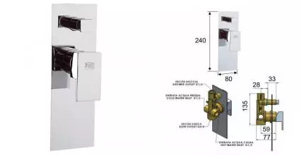 Смеситель для душа «Remer» Flash Z09 хром