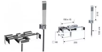 Смеситель для ванны «Remer» Flash ZC02 хром