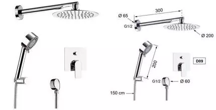 Душевая система «Remer» Dream D09S02UFM20 хром