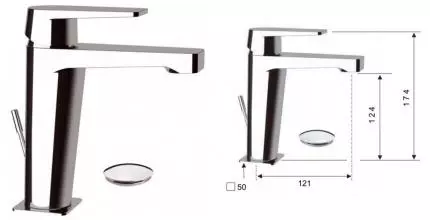 Смеситель для раковины «Remer» Dream D10 с донным клапаном хром